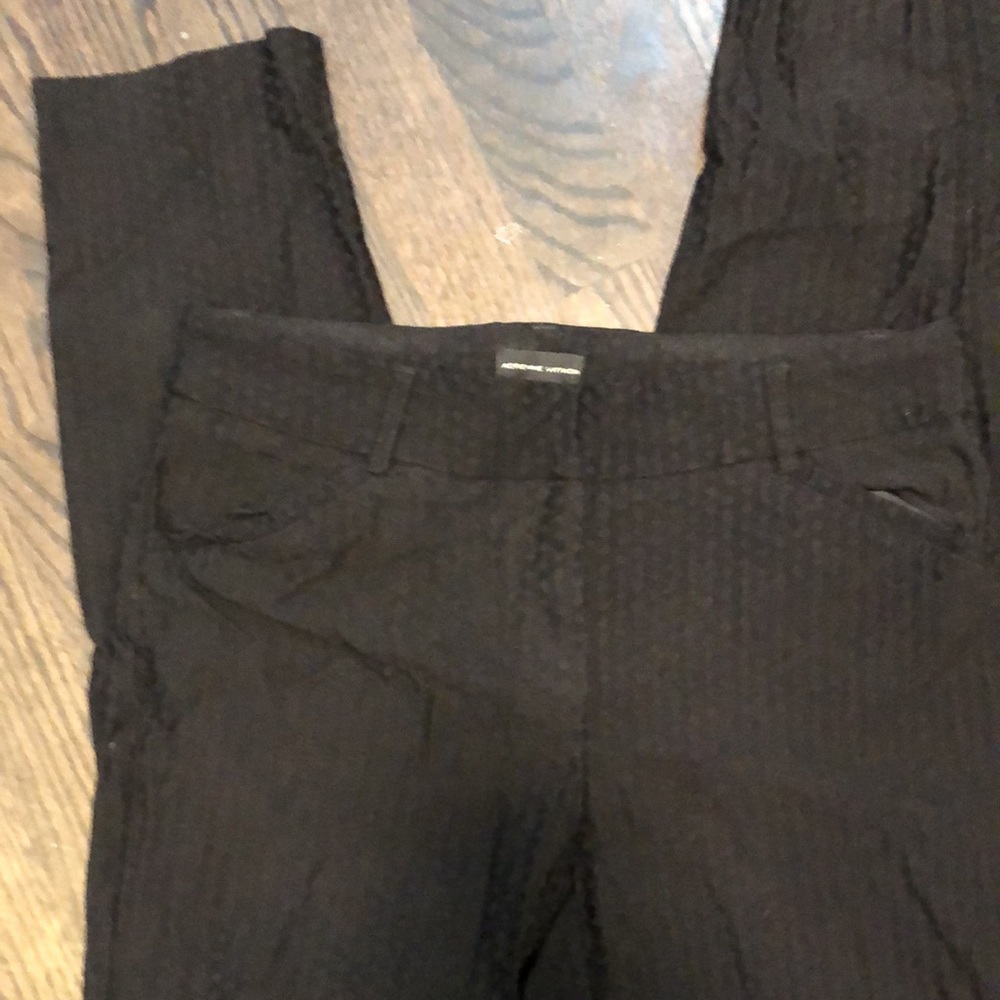 Adrienne Vittadini Black ribbed pull on pants size 8